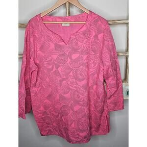 Icantoo Pink Lightweight Tunic with abstract doodle design size Large